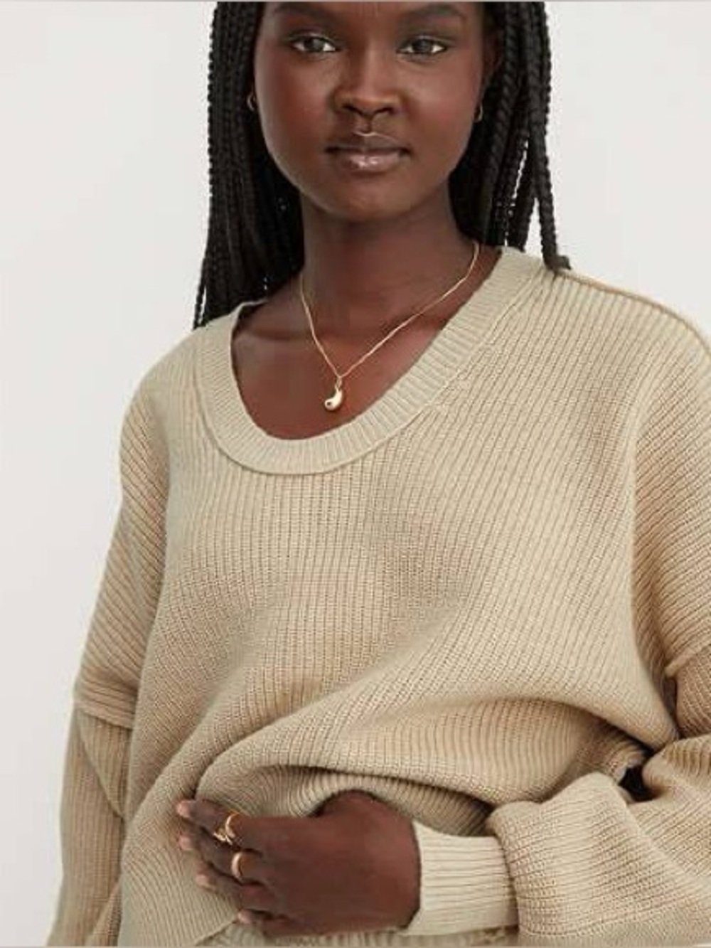 Aerie Beyond Cropped Sweater beige